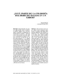 ¿Está (parte de) la filosofía del Derecho basada en un error? / Eugenio Bulygin | Biblioteca Virtual Miguel de Cervantes