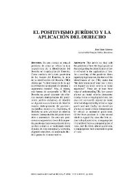 El positivismo jurídico y la aplicación del Derecho / José Juan Moreso | Biblioteca Virtual Miguel de Cervantes