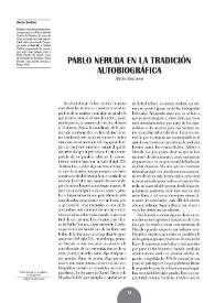 Pablo Neruda en la tradición autobiográfica / Matías Barchino | Biblioteca Virtual Miguel de Cervantes