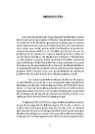 Presentación [Discusiones, núm. 1 (2000)] | Biblioteca Virtual Miguel de Cervantes
