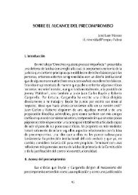 Sobre el alcance del precompromiso / José Juan Moreso | Biblioteca Virtual Miguel de Cervantes