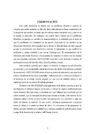 Presentación [Discusiones, núm. 3 (2003)] | Biblioteca Virtual Miguel de Cervantes