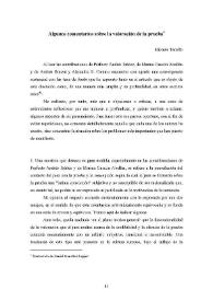 Algunos comentarios sobre la valoración de la prueba / Michele Taruffo | Biblioteca Virtual Miguel de Cervantes