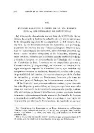 Informe relativo a parte de la vía romana, núm. 25, del Itinerario de Antonino / Antonio Blázquez | Biblioteca Virtual Miguel de Cervantes
