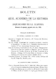 Adquisiciones de la Academia durante el segundo semestre del año 1911 | Biblioteca Virtual Miguel de Cervantes