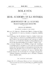 Adquisiciones de la Academia durante el segundo semestre del año 1912 | Biblioteca Virtual Miguel de Cervantes