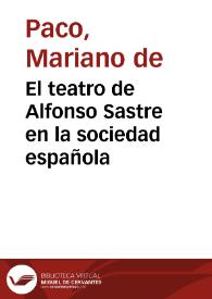 El teatro de Alfonso Sastre en la sociedad española / Mariano de Paco | Biblioteca Virtual Miguel de Cervantes