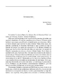 Introducción a "Los últimos días de Emmanuel Kant" / Andrés Sorel | Biblioteca Virtual Miguel de Cervantes