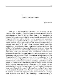 Un imposibilismo posible / Javier Villán | Biblioteca Virtual Miguel de Cervantes