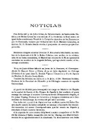 Boletín de la Real Academia de la Historia, tomo 64 (septiembre 1914). Cuaderno III. Noticias / J.P. de G. | Biblioteca Virtual Miguel de Cervantes
