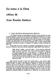 En torno a la Obra última de Juan Ramón Jiménez / Antonio Sánchez Romeralo | Biblioteca Virtual Miguel de Cervantes