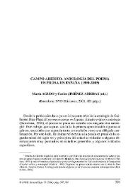 Marta Agudo y Carlos Jiménez Arribas (eds.) : "Campo abierto. Antología del poema en prosa en España (1990-2005)". (Barcelona: DVD Ediciones, 2005, 421 págs.) / Benigno León Felipe | Biblioteca Virtual Miguel de Cervantes