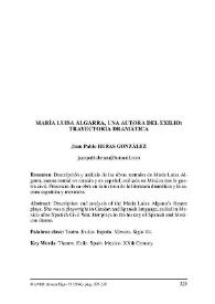 María Luisa Algarra, una autora del exilio: trayectoria dramática / Juan Pablo Heras González | Biblioteca Virtual Miguel de Cervantes
