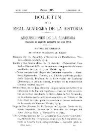Adquisiciones de la Academia durante el segundo semestre del año 1914 | Biblioteca Virtual Miguel de Cervantes