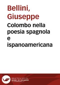 Colombo nella poesia spagnola e ispanoamericana / Giuseppe Bellini | Biblioteca Virtual Miguel de Cervantes