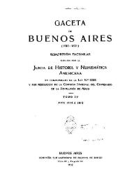Gaceta de Buenos Aires (1810-1821). Tomo 4: Años 1814 a 1816 / dirigida por la Junta de Historia y Numismática Americana | Biblioteca Virtual Miguel de Cervantes