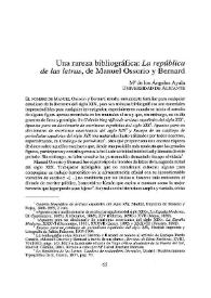 Una rareza bibliográfica : "La república de las letras", de Manuel Ossorio y Bernard / Mª de los Ángeles Ayala | Biblioteca Virtual Miguel de Cervantes