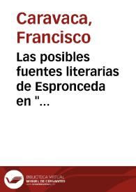Las posibles fuentes literarias de Espronceda en "El Diablo Mundo" / F. Caravaca | Biblioteca Virtual Miguel de Cervantes