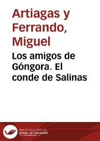 Los amigos de Góngora. El conde de Salinas | Biblioteca Virtual Miguel de Cervantes