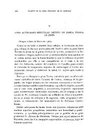 Otro autógrafo epistolar inédito de Santa Teresa de Jesús / Bernardino de Melgar | Biblioteca Virtual Miguel de Cervantes