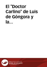 El "Doctor Carlino" de Luis de Góngora y la profanación de la honra / Laura Dolfi | Biblioteca Virtual Miguel de Cervantes