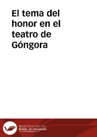 El tema del honor en el teatro de Góngora / Laura Dolfi | Biblioteca Virtual Miguel de Cervantes