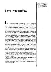 Lorca coreográfico / Delfín Colomé | Biblioteca Virtual Miguel de Cervantes