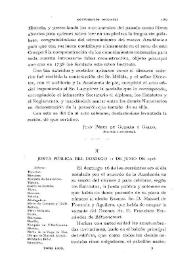 Junta pública del domingo 11 de junio de 1916 / Juan Pérez de Guzmán y Gallo | Biblioteca Virtual Miguel de Cervantes