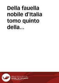 Della fauella nobile d'Italia : tomo quinto della grammatica. | Biblioteca Virtual Miguel de Cervantes