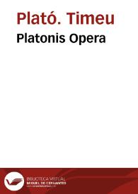 Platonis Opera | Biblioteca Virtual Miguel de Cervantes
