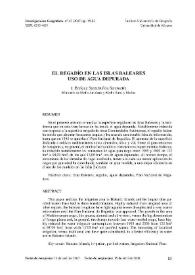 El regadío en las Islas Baleares. Uso de agua depurada / J.Enrique Santarrufina Sanmartín | Biblioteca Virtual Miguel de Cervantes