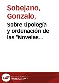 Sobre tipología y ordenación de las "Novelas ejemplares" (Artículo-Reseña) / Gonzalo Sobejano  | Biblioteca Virtual Miguel de Cervantes