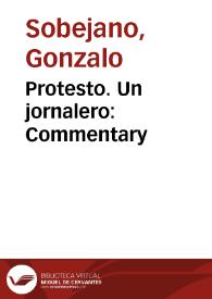 Protesto. Un jornalero: Commentary / Gonzalo Sobejano | Biblioteca Virtual Miguel de Cervantes
