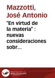"En virtud de la materia" : nuevas consideraciones sobre el subtexto andino de los "Comentarios Reales" / José Antonio Mazzotti | Biblioteca Virtual Miguel de Cervantes