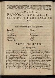El Argel fingido y renegado de amor | Biblioteca Virtual Miguel de Cervantes