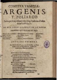 Argenis y Poliarco | Biblioteca Virtual Miguel de Cervantes