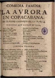La aurora en Copacabana | Biblioteca Virtual Miguel de Cervantes