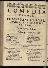 El mas [sic] impropio verdugo, por la mas justa vengança | Biblioteca Virtual Miguel de Cervantes