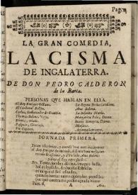 La cisma de Ingalaterra [sic] | Biblioteca Virtual Miguel de Cervantes
