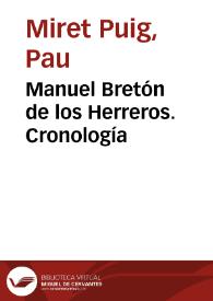 Manuel Bretón de los Herreros. Cronología / Pau Miret | Biblioteca Virtual Miguel de Cervantes