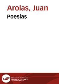 Poesías / Juan Arolas | Biblioteca Virtual Miguel de Cervantes