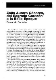 Zoila Aura Cáceres del Sagrado Corazón a la Belle Époque / Fernando Carvallo | Biblioteca Virtual Miguel de Cervantes