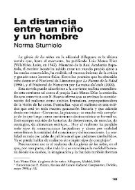 La distancia entre un niño y un hombre / Norma Sturniolo | Biblioteca Virtual Miguel de Cervantes