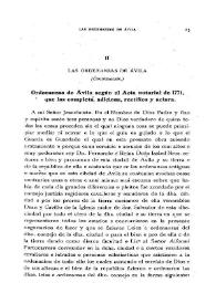 Las Ordenanzas de Ávila (Continuación). Tomo 72 (1918) / El Marqués de Foronda | Biblioteca Virtual Miguel de Cervantes