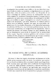 El P. Fita en la Real Academia Española / Julián Ribera | Biblioteca Virtual Miguel de Cervantes