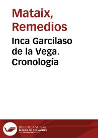 Inca Garcilaso de la Vega. Cronología | Biblioteca Virtual Miguel de Cervantes