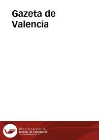 Gazeta de Valencia | Biblioteca Virtual Miguel de Cervantes