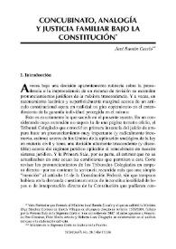 Concubinato, analogía y justicia familiar bajo la Constitución / José Ramón Cossío | Biblioteca Virtual Miguel de Cervantes
