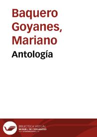 Antología / Mariano Baquero Goyanes | Biblioteca Virtual Miguel de Cervantes