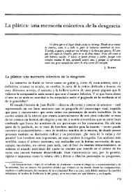La plática: una memoria colectiva de la desgracia / José Manuel García Rey | Biblioteca Virtual Miguel de Cervantes